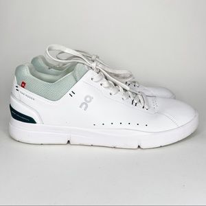 On The Roger Advantage Sneaker White Juniper Green Tennis Athleisure Size 10